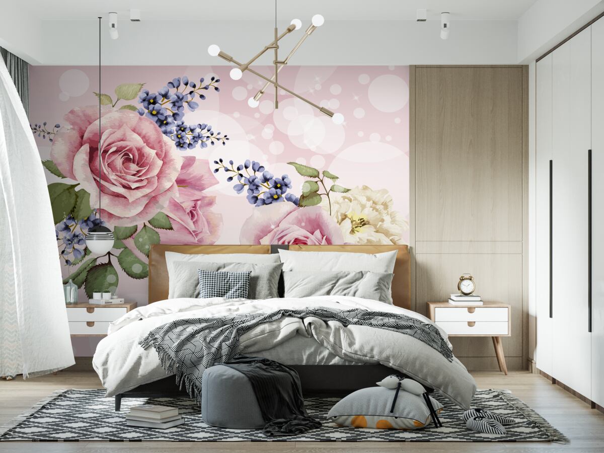 Фотошпалери бутони троянд в композиції