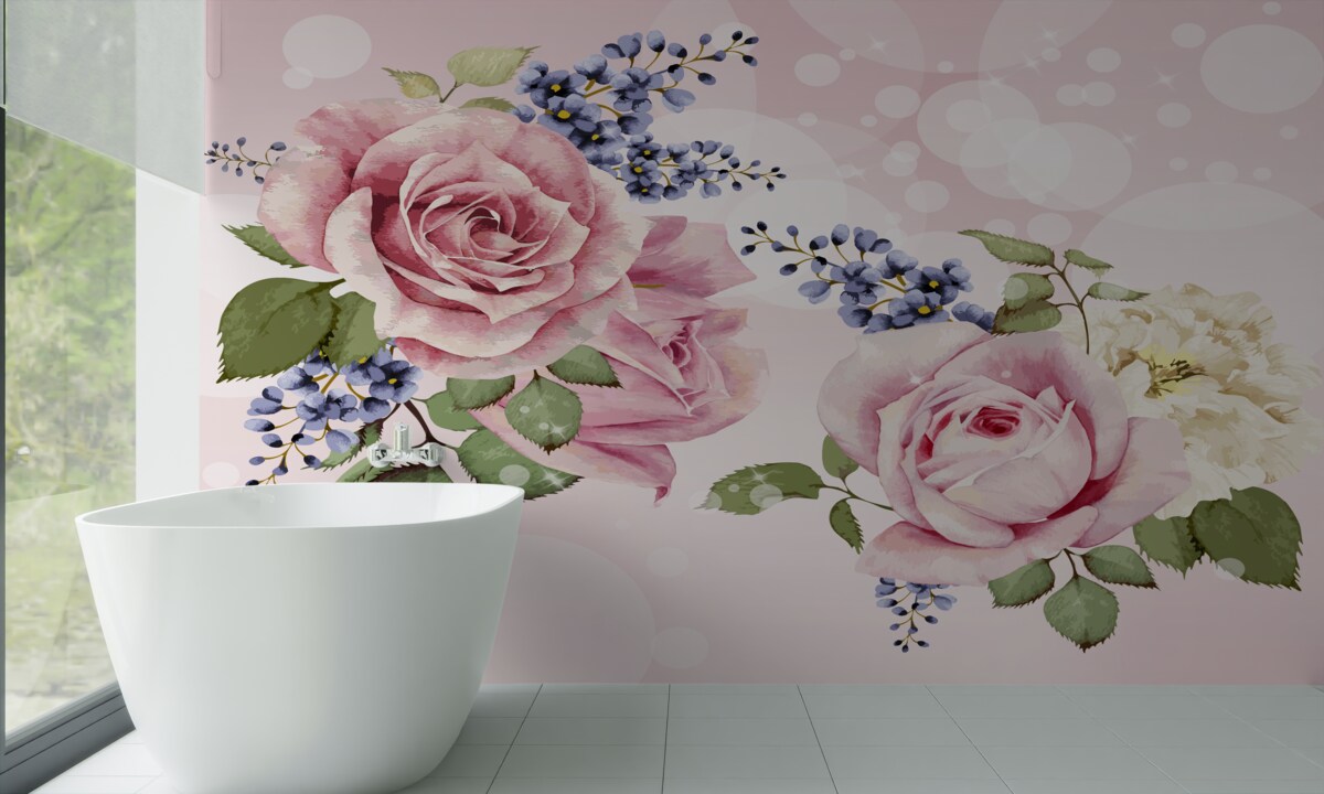 Фотошпалери бутони троянд в композиції