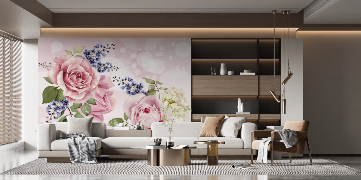 Фотошпалери бутони троянд в композиції