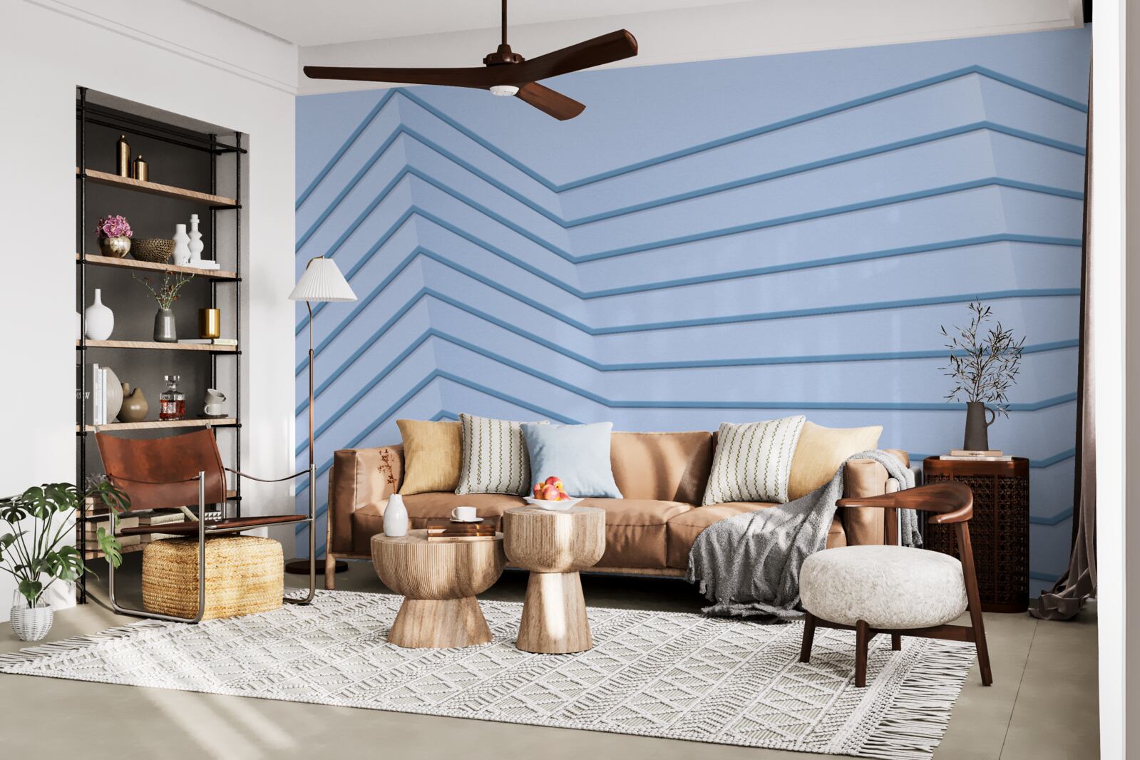 Фотошпалери сині лінії - абстрактні