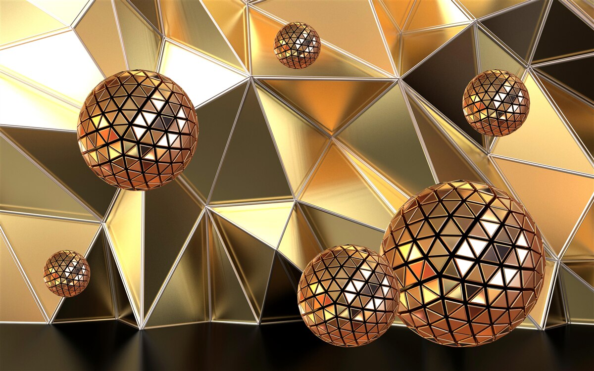 Фотошпалери 3d металеві кульки