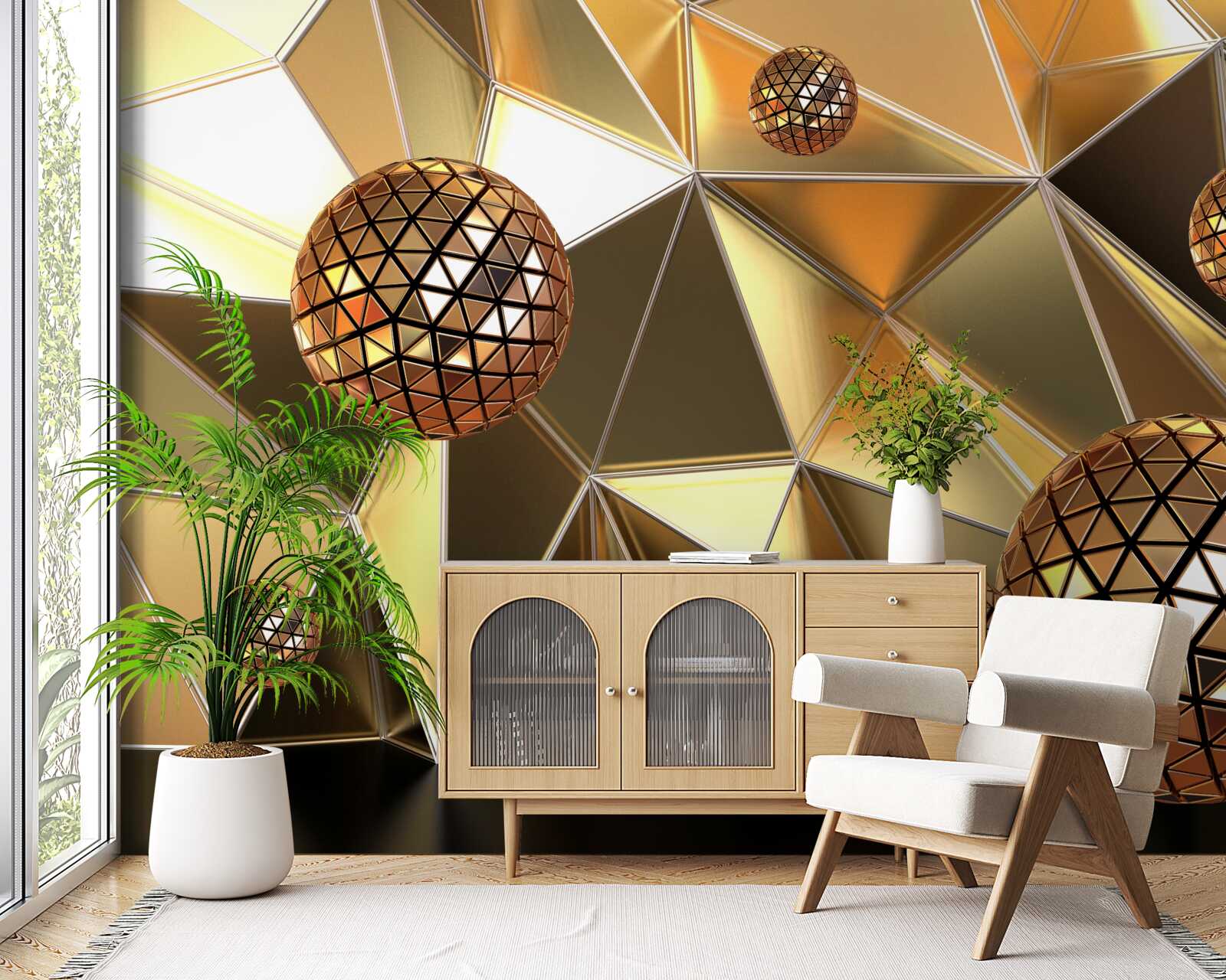 Фотошпалери 3d металеві кульки