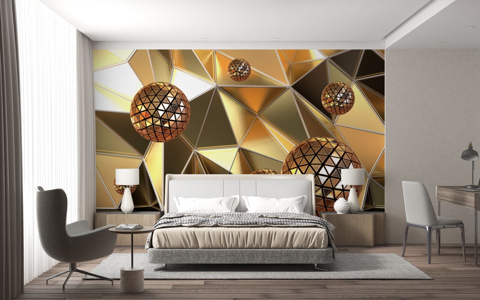 Фотошпалери 3d металеві кульки