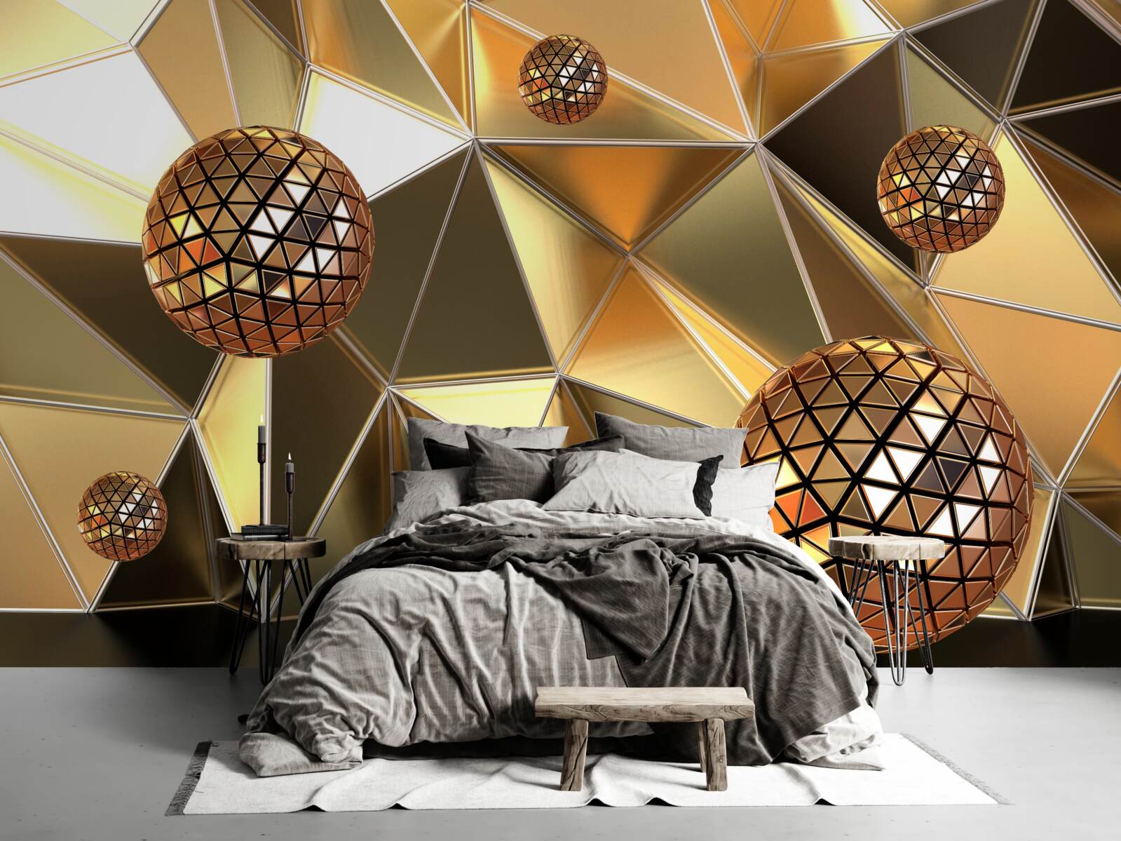 Фотошпалери 3d металеві кульки