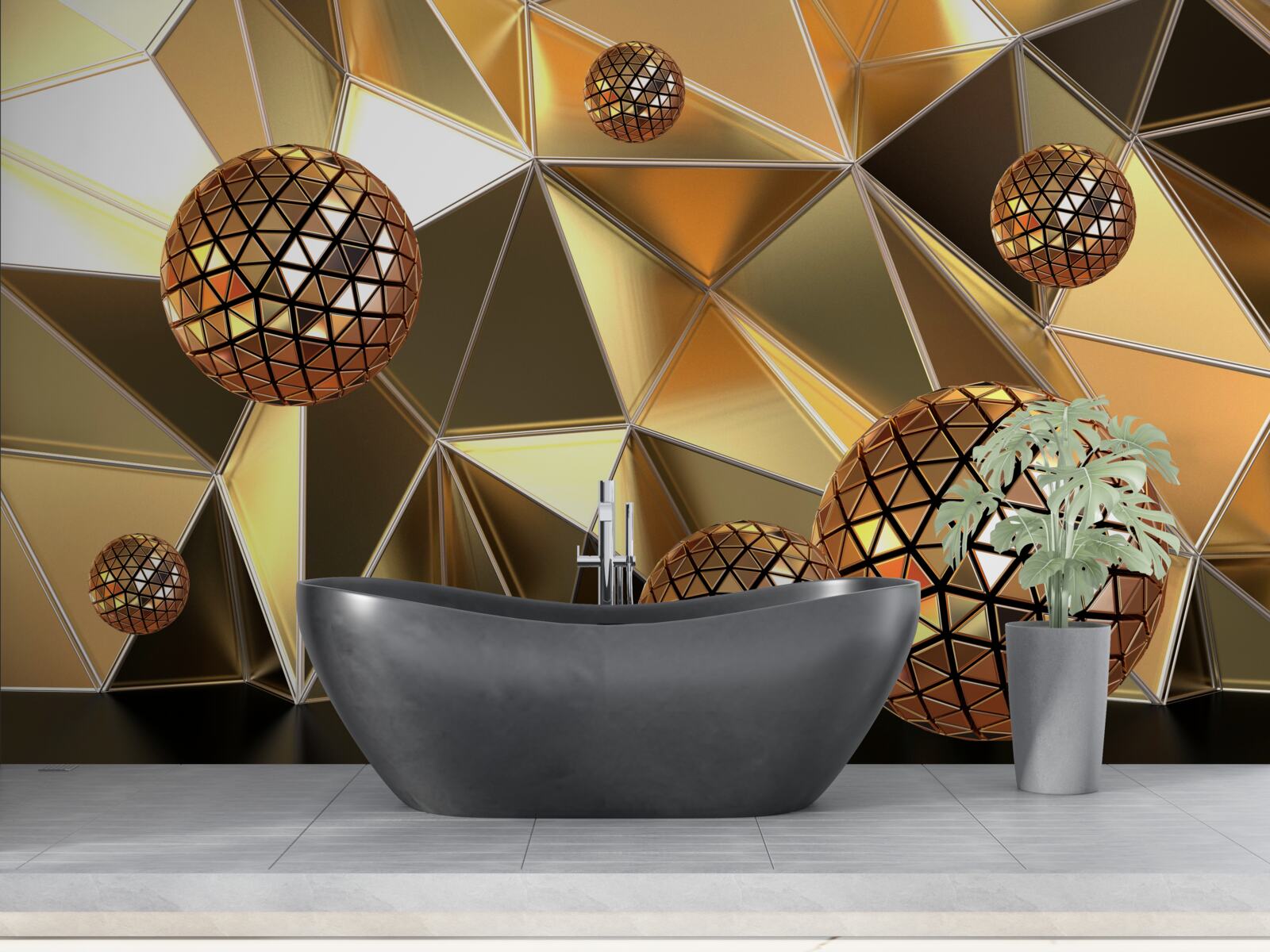 Фотошпалери 3d металеві кульки