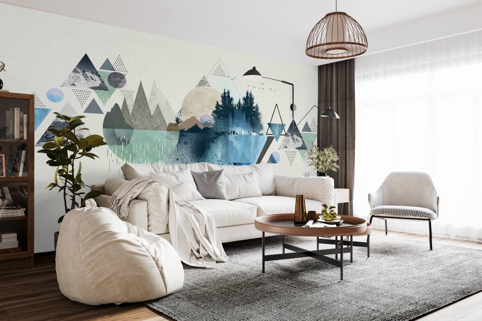 Фотошпалери геометрія та абстракція лісу