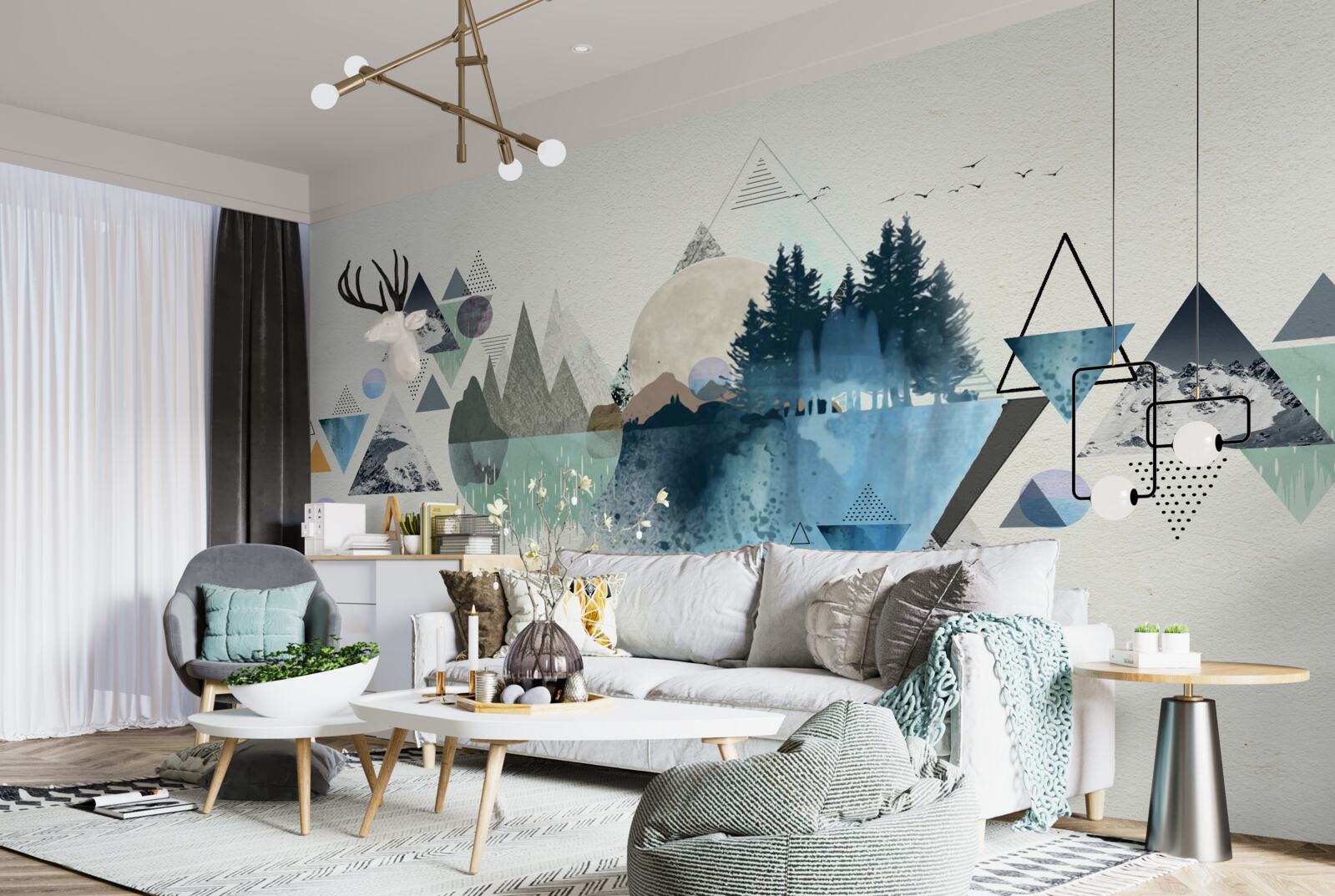 Фотошпалери геометрія та абстракція лісу