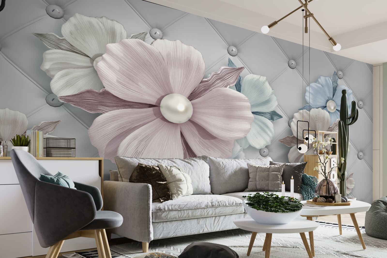 Фотошпалери текстура квітів і перламутру