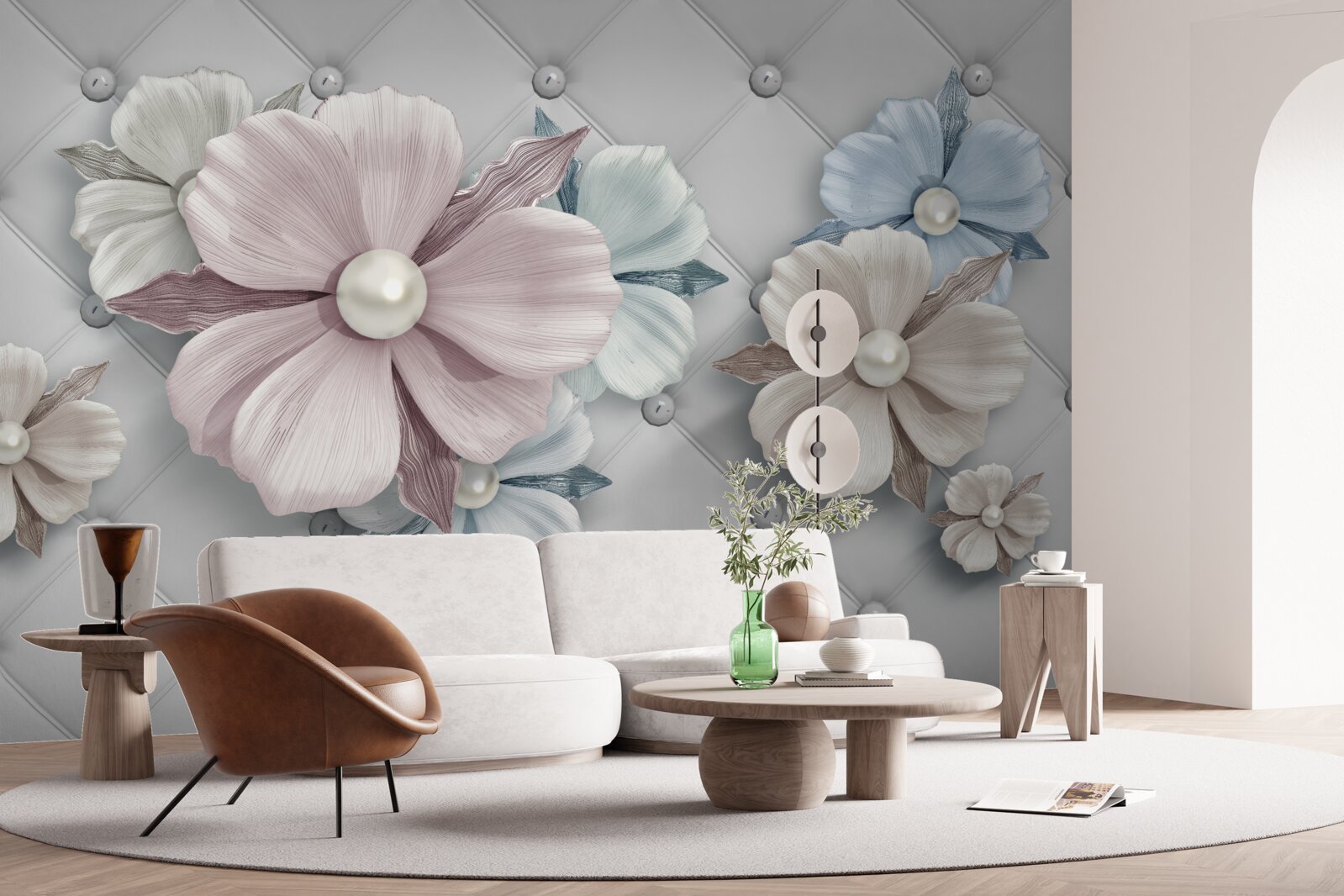 Фотошпалери текстура квітів і перламутру