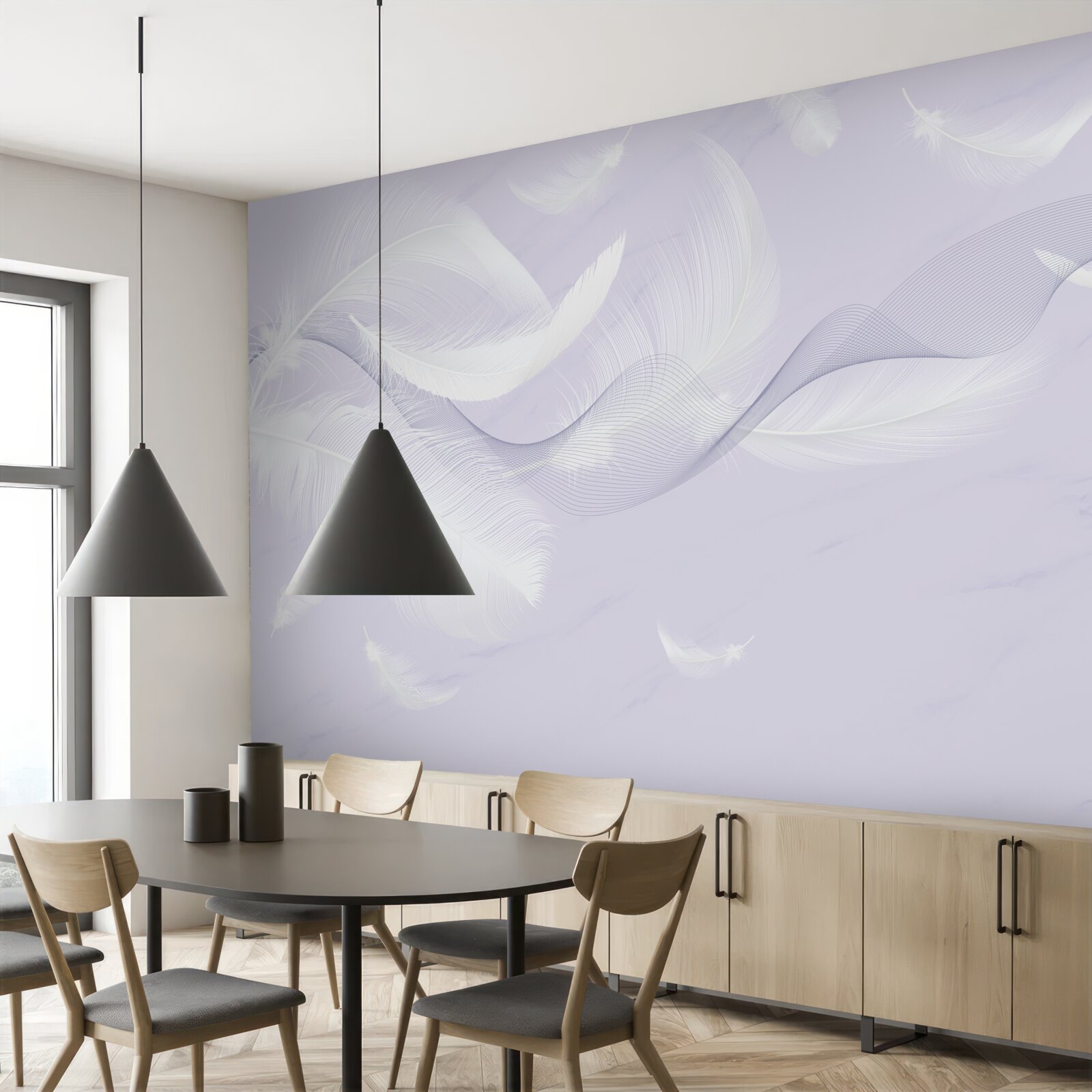 Фотошпалери Білосніжне, повітряне пір'я