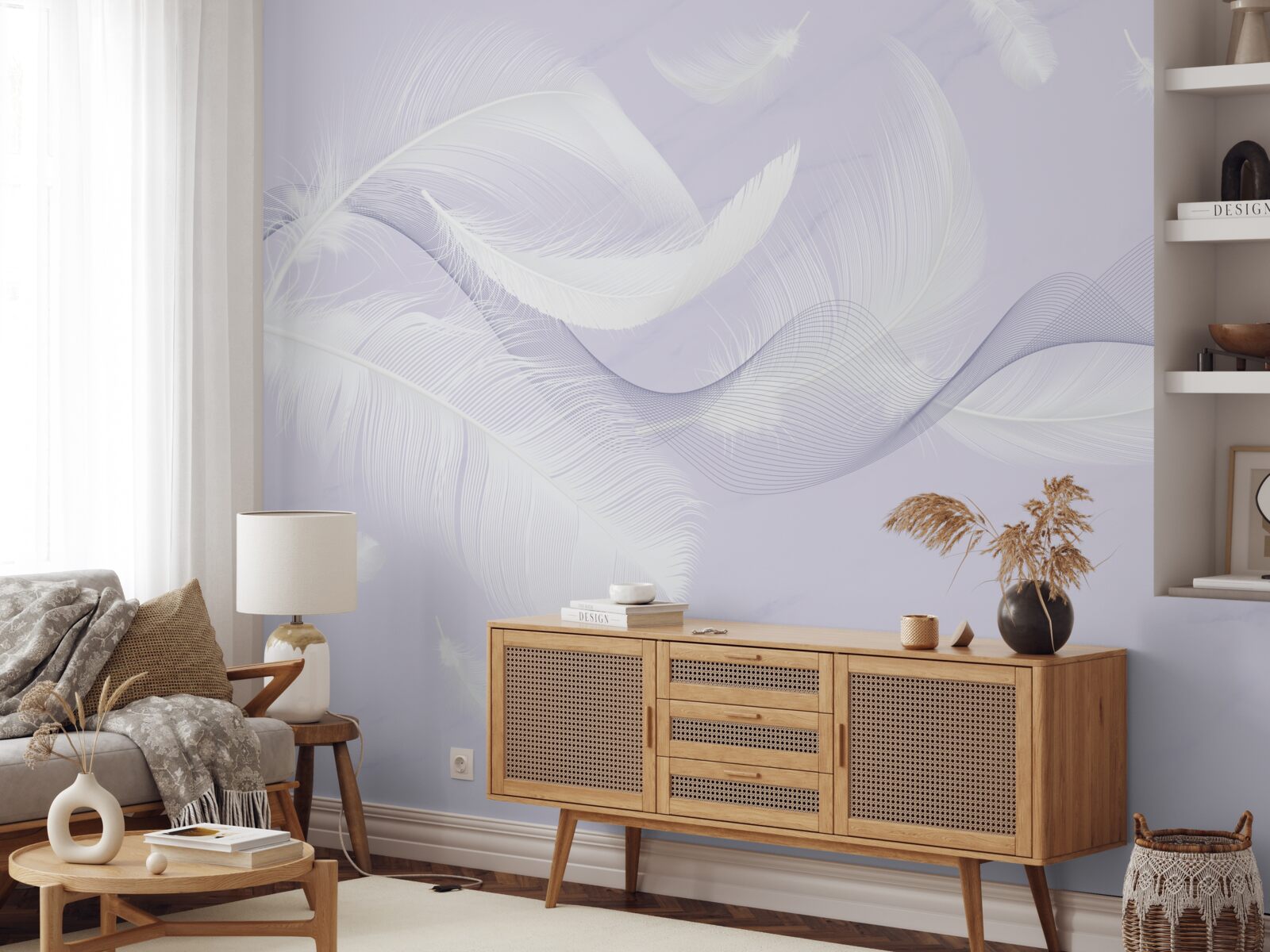 Фотошпалери Білосніжне, повітряне пір'я