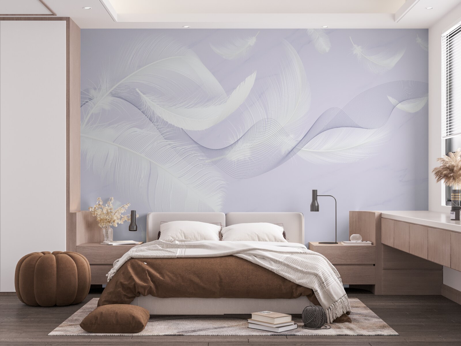 Фотошпалери Білосніжне, повітряне пір'я