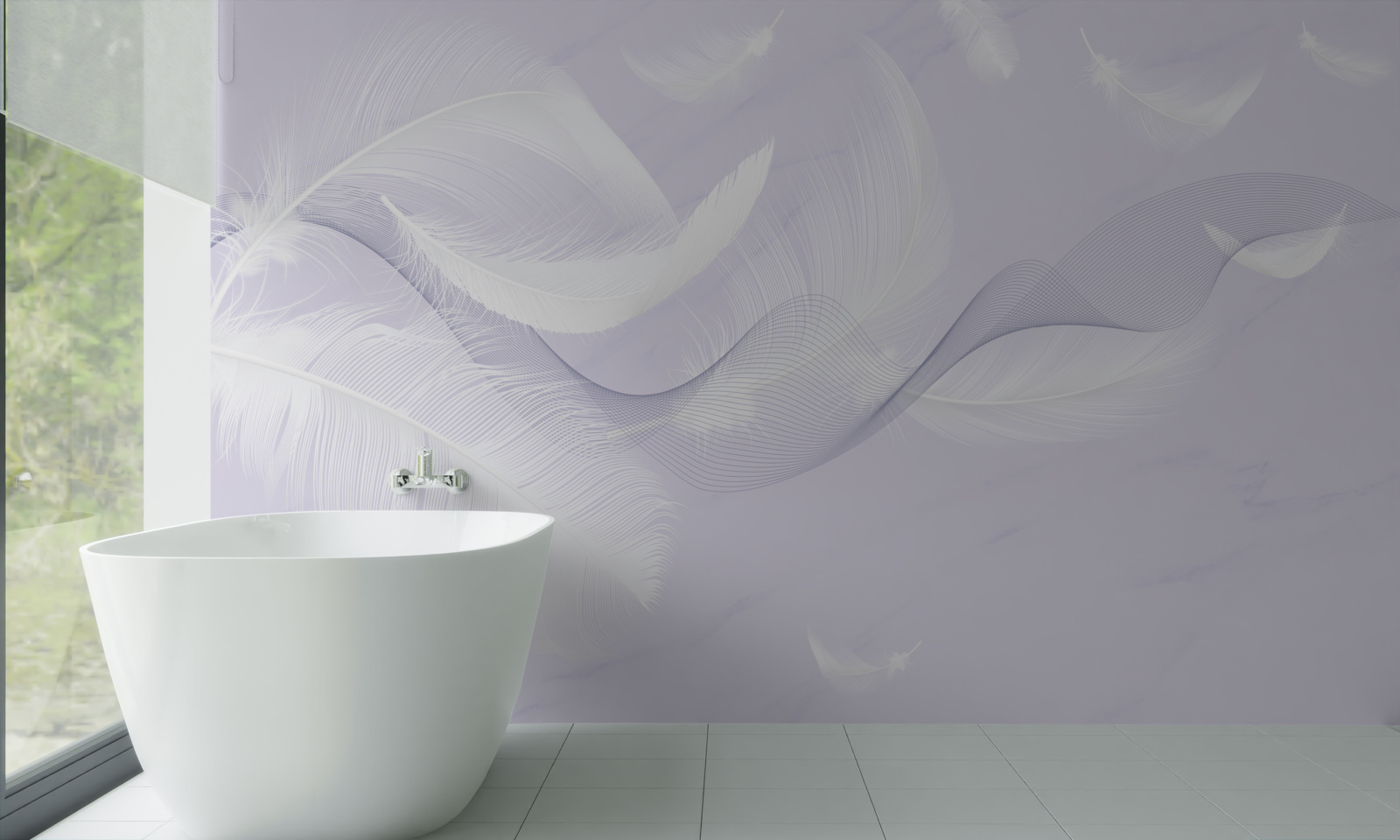 Фотошпалери Білосніжне, повітряне пір'я