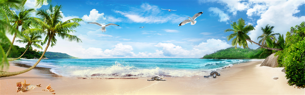 Фотошпалери прибережний пейзаж у тропіках