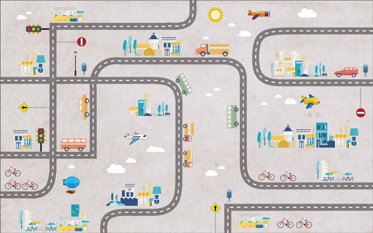 Фотошпалери міські дороги для дітей