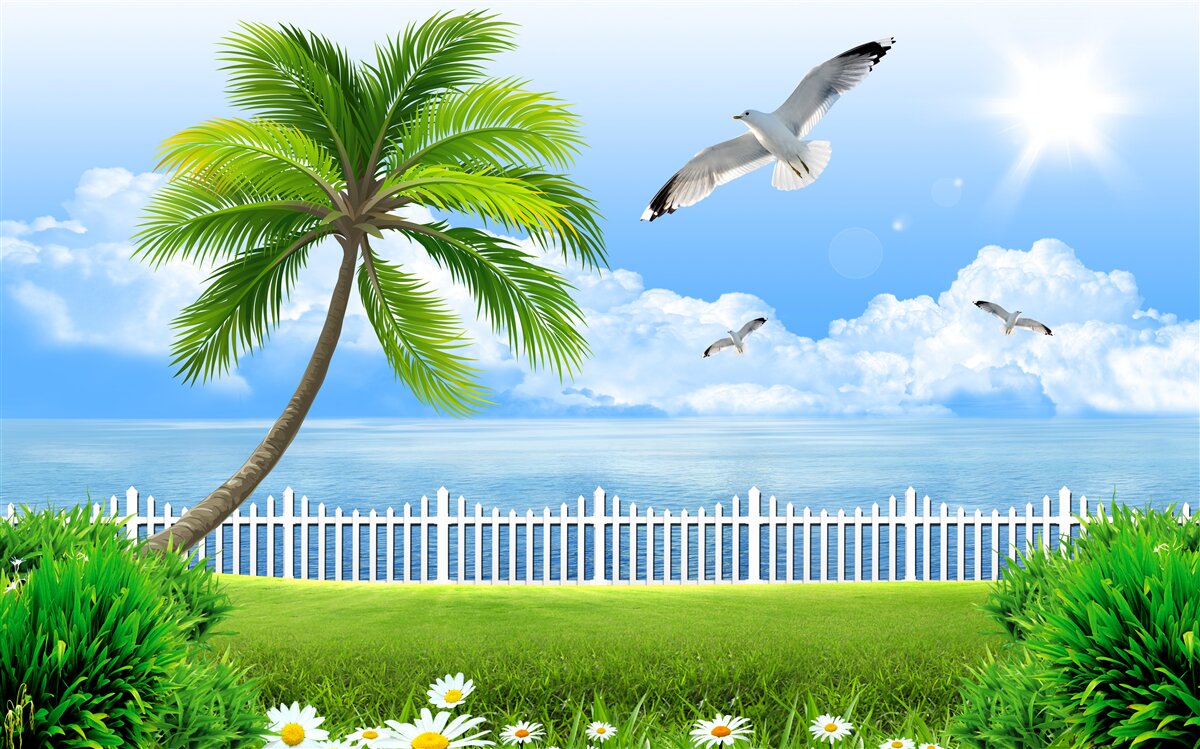 Фотошпалери сонячний день біля узбережжя