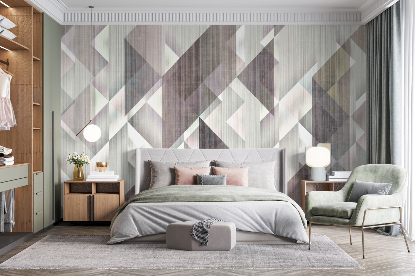 Фотошпалери вертикально розташовані геометричні фігури