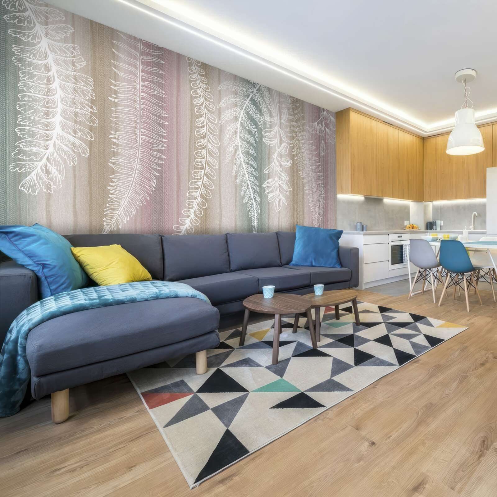 Фотошпалери листя біле з абстрактним візерунком