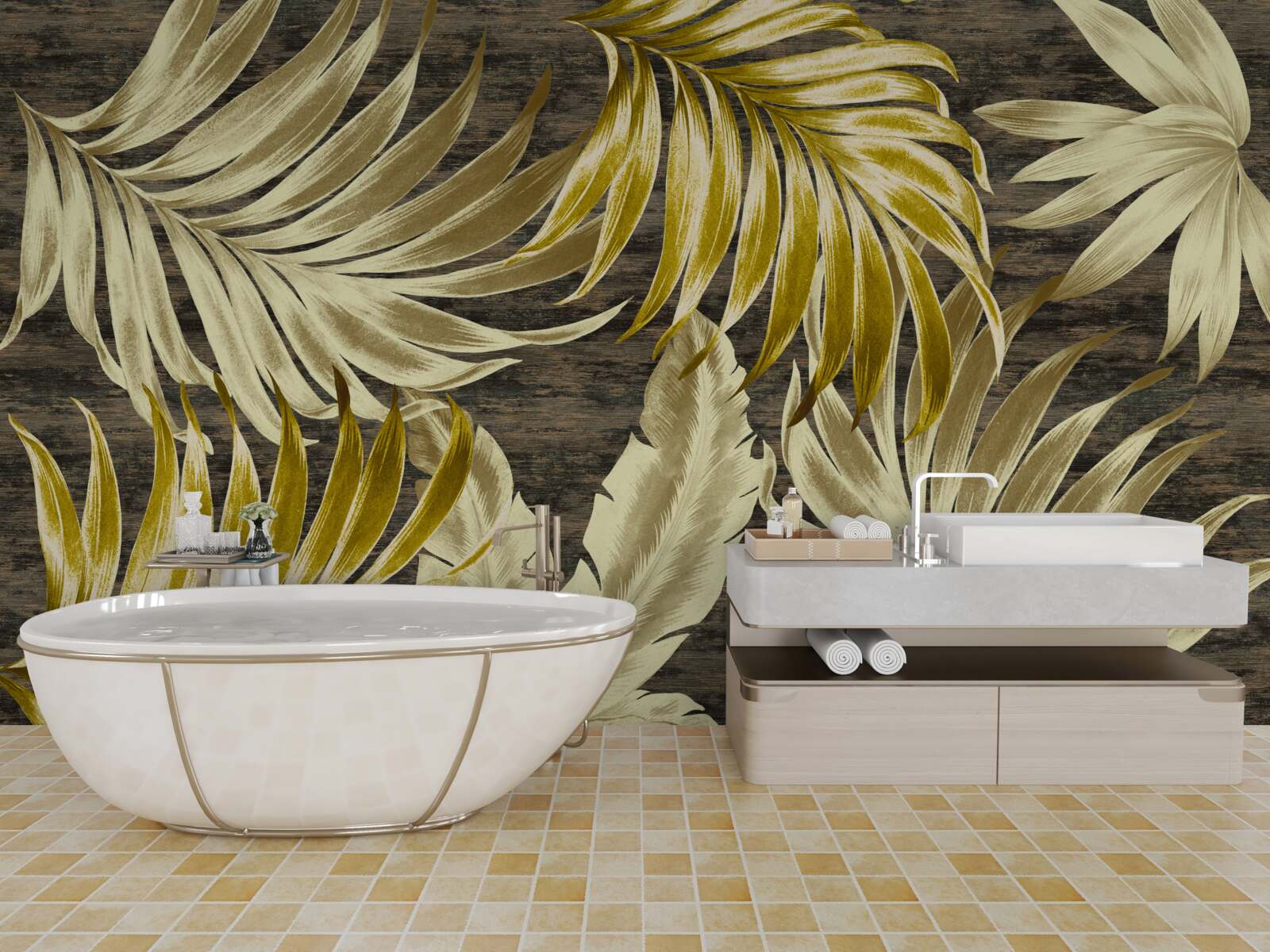 Фотошпалери листя тропічних дерев