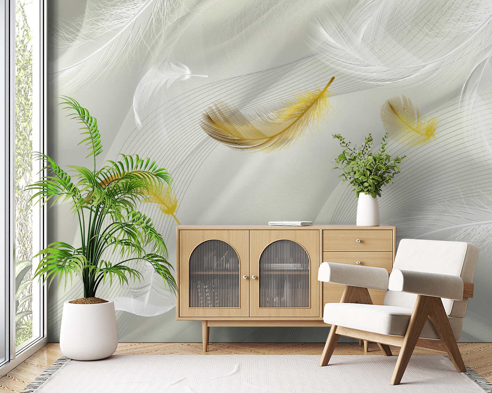 Фотошпалери золоті крила в польоті