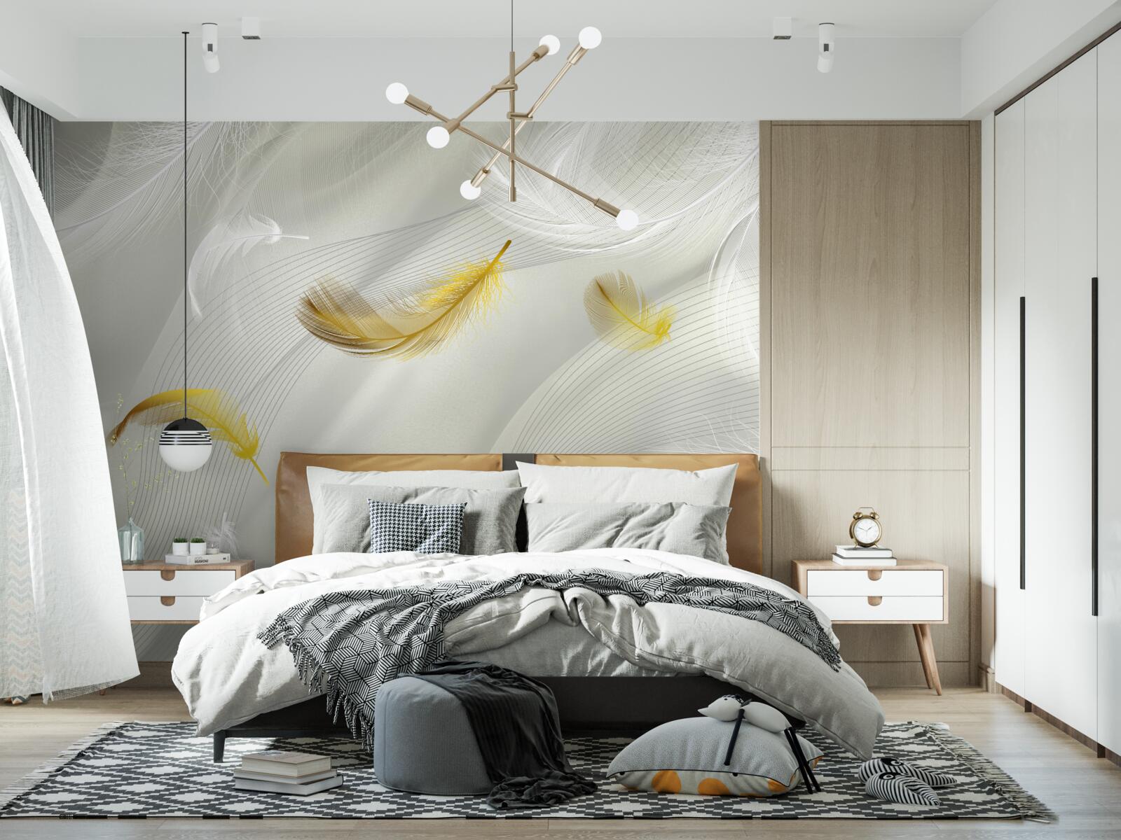 Фотошпалери золоті крила в польоті