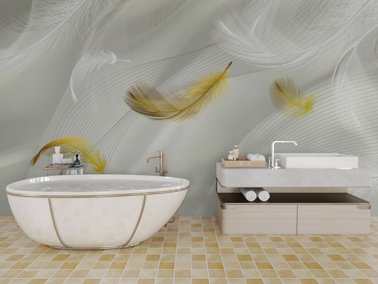 Фотошпалери золоті крила в польоті