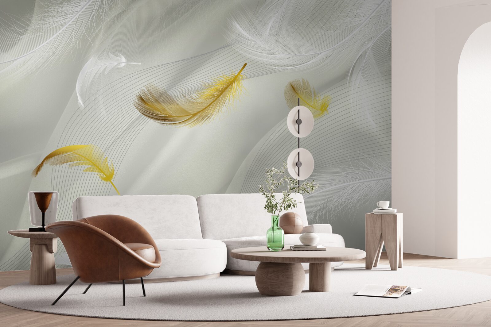 Фотошпалери золоті крила в польоті