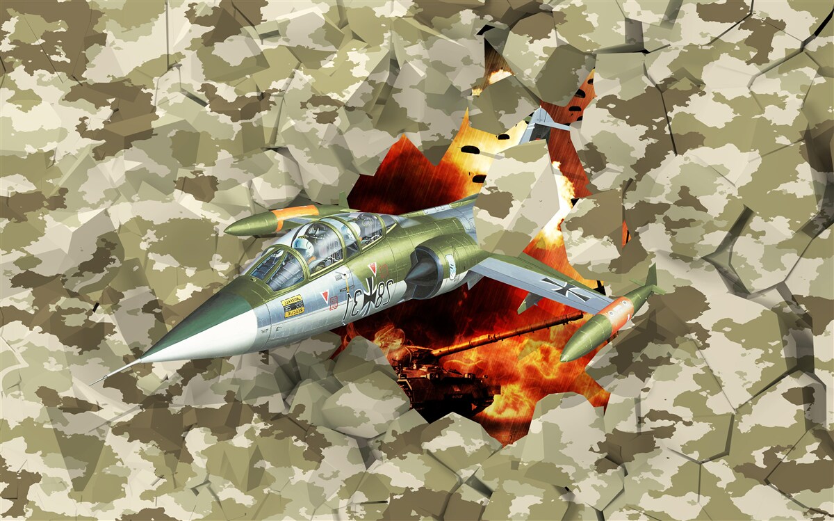 Фотошпалери літак долає перешкоду