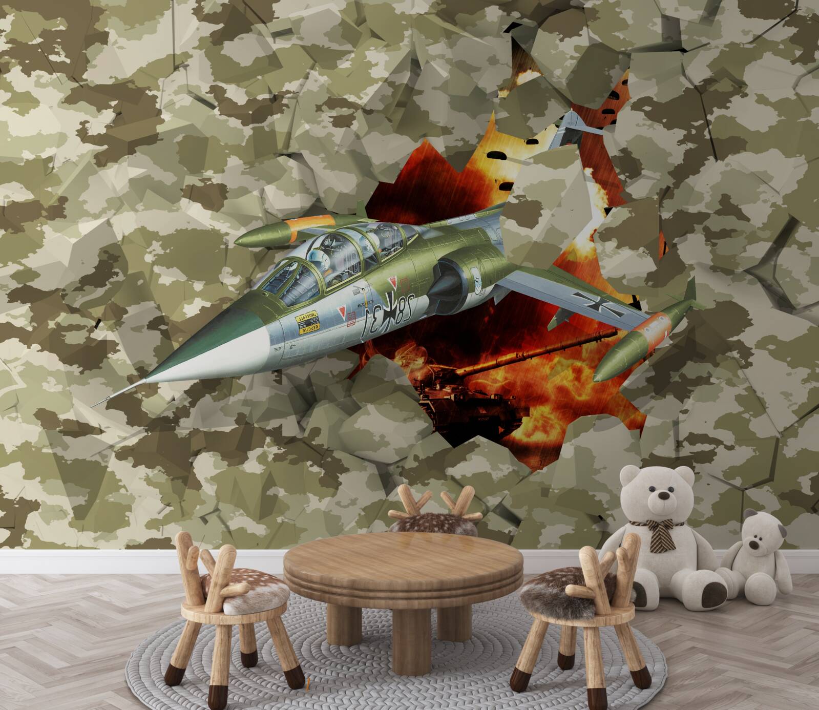 Фотошпалери літак долає перешкоду