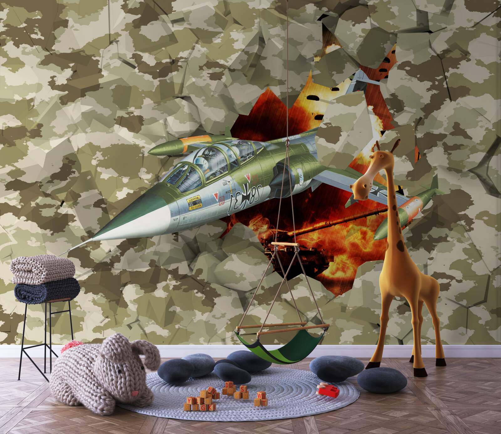 Фотошпалери літак долає перешкоду