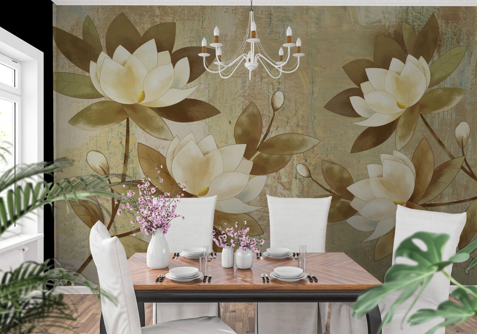 Фотошпалери акварельний живопис лотоса