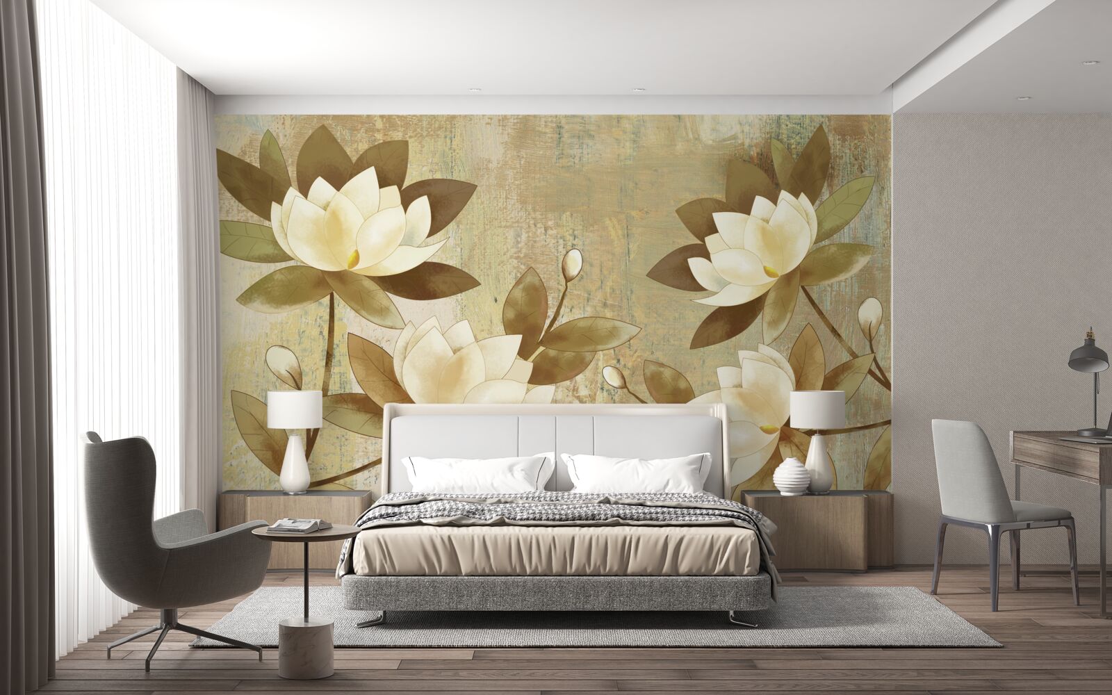 Фотошпалери акварельний живопис лотоса