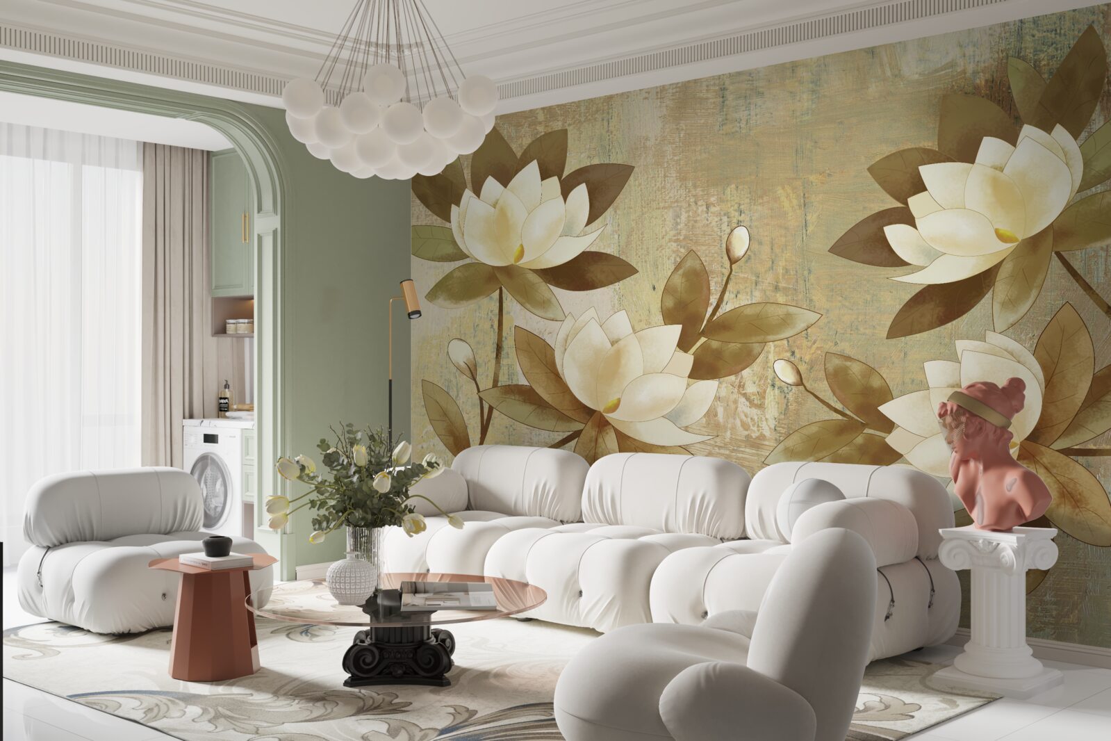 Фотошпалери акварельний живопис лотоса