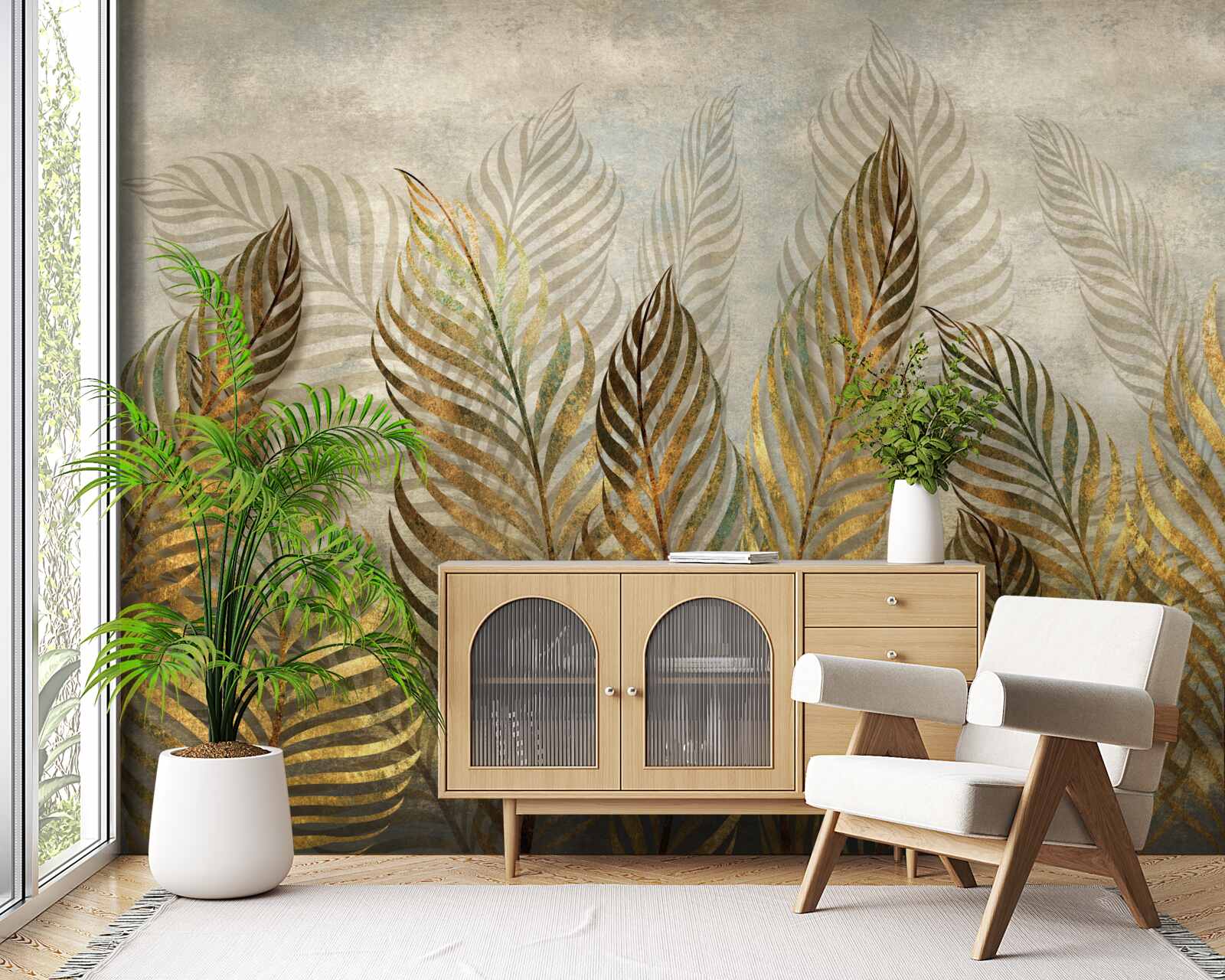 Фотошпалери витончене листя папороті