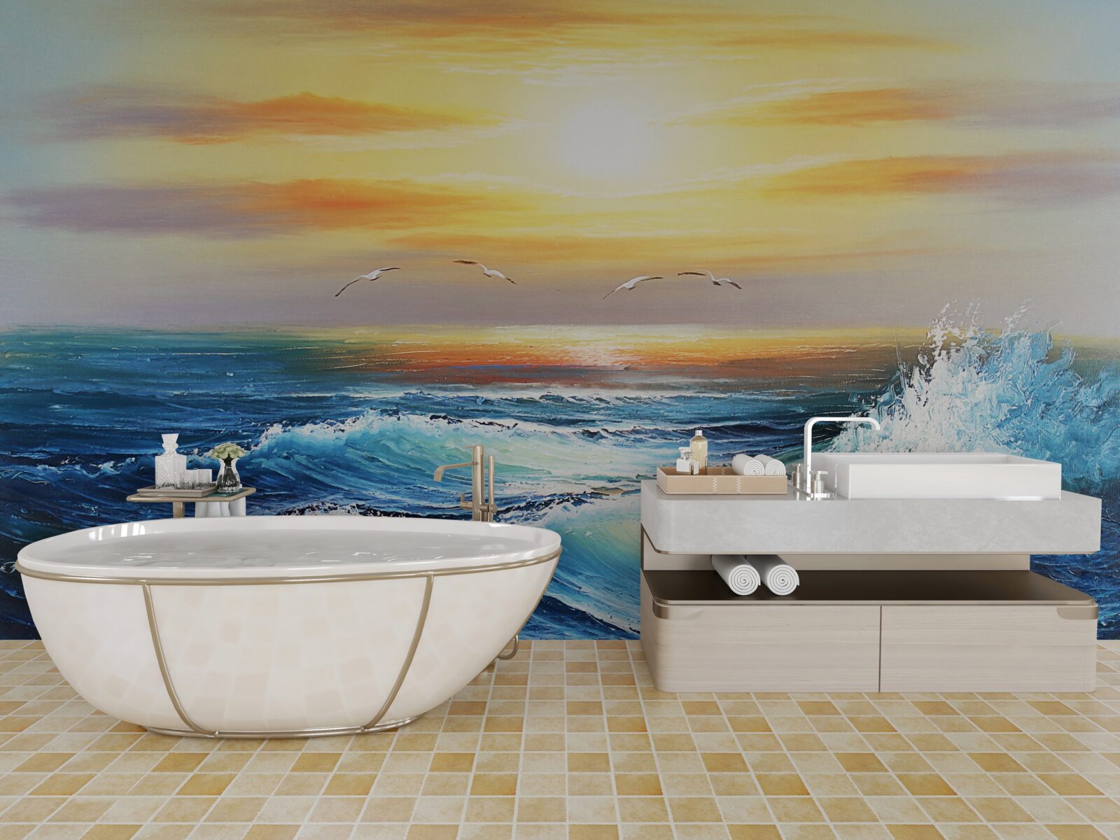 Фотошпалери розлючені океанські хвилі