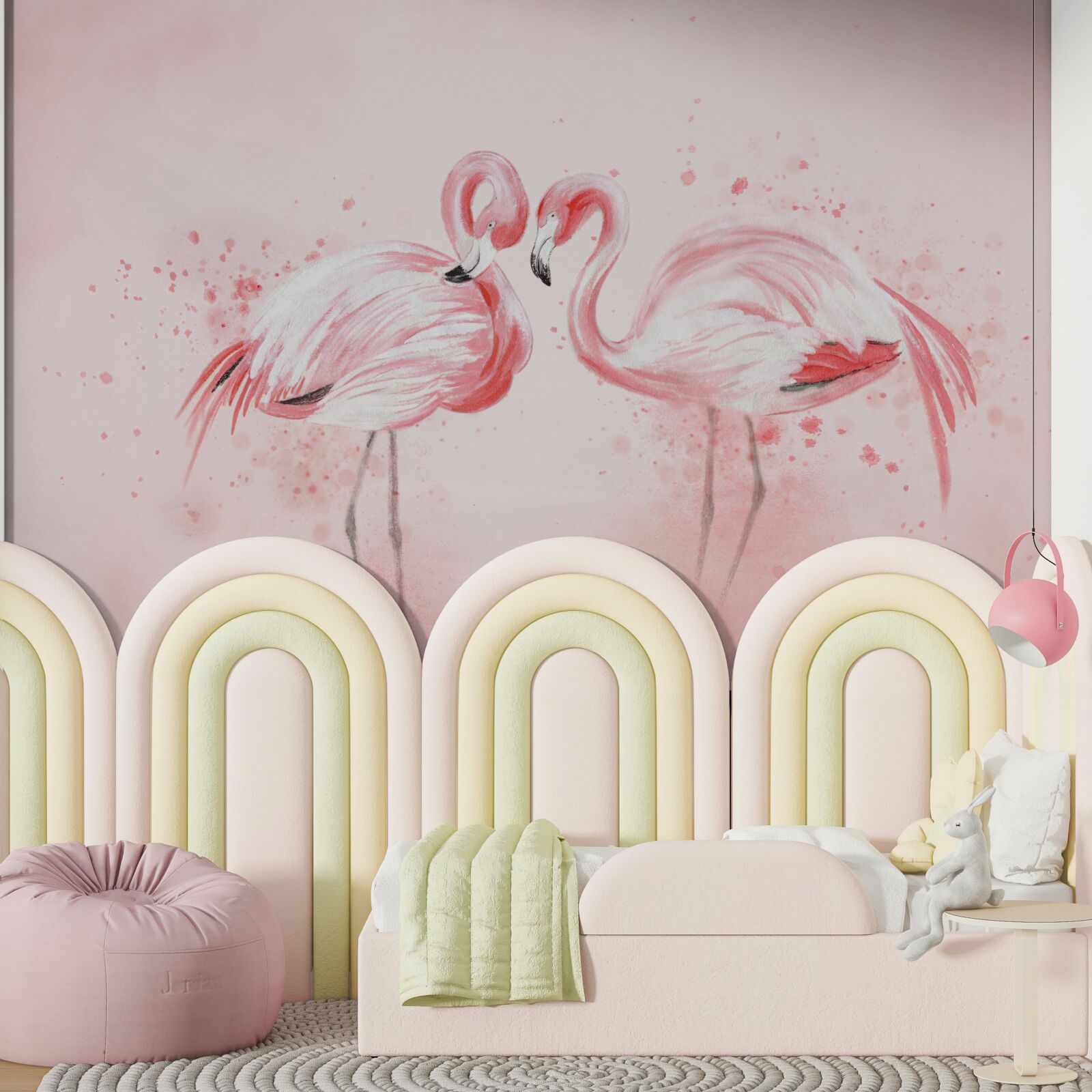 Фотошпалери два фламінго