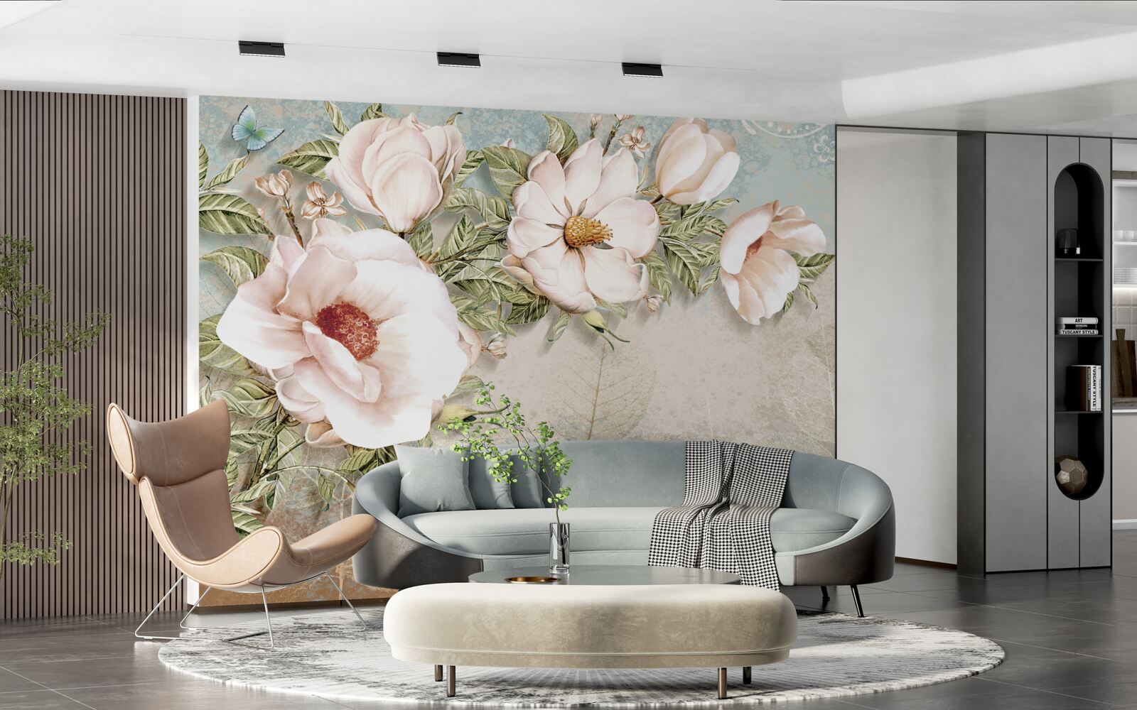 Фотошпалери яскраві квіткові бутони на абстрактному тлі