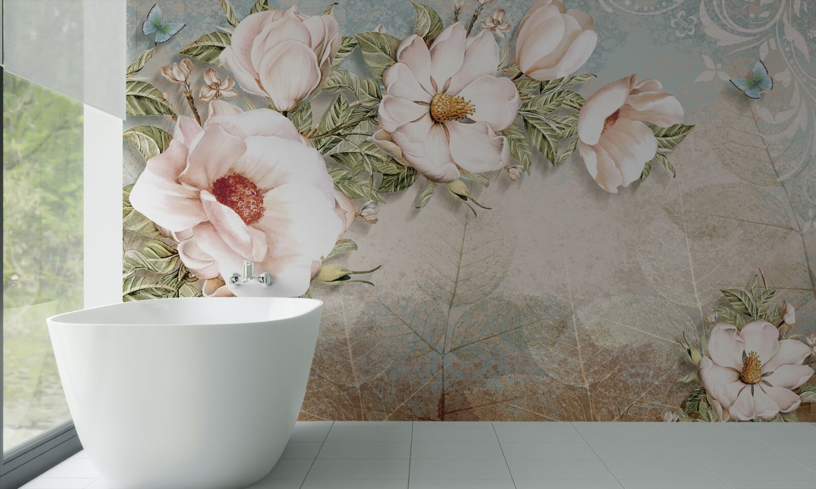 Фотошпалери яскраві квіткові бутони на абстрактному тлі