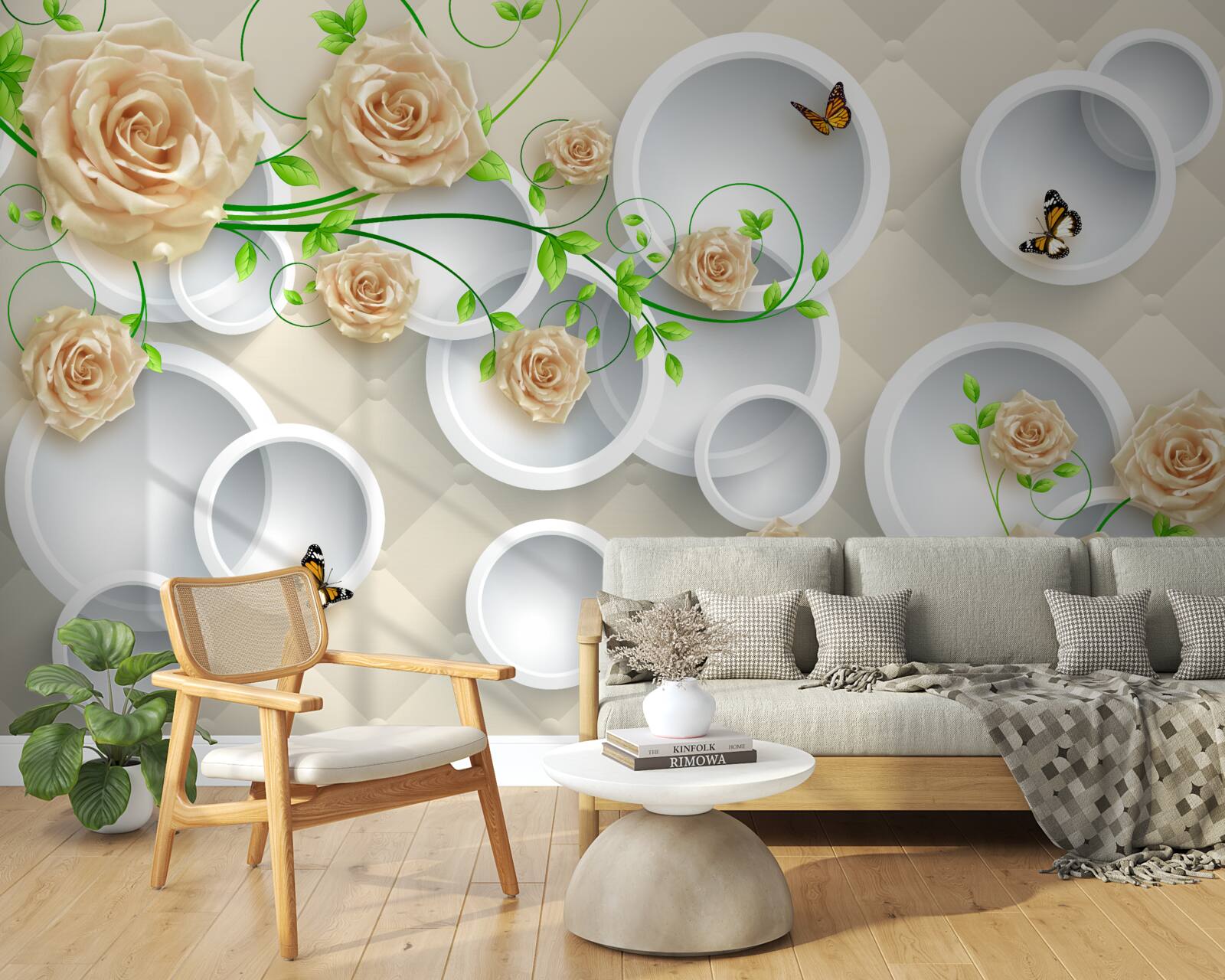 Фотошпалери кола з рожевим візерунком