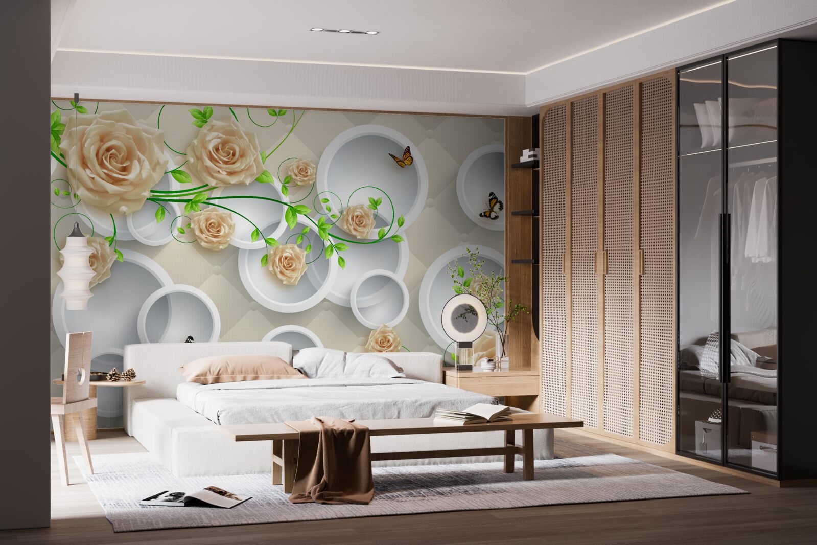 Фотошпалери кола з рожевим візерунком