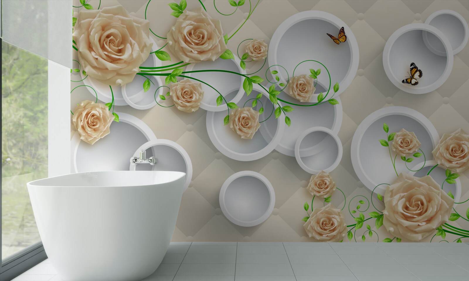 Фотошпалери кола з рожевим візерунком