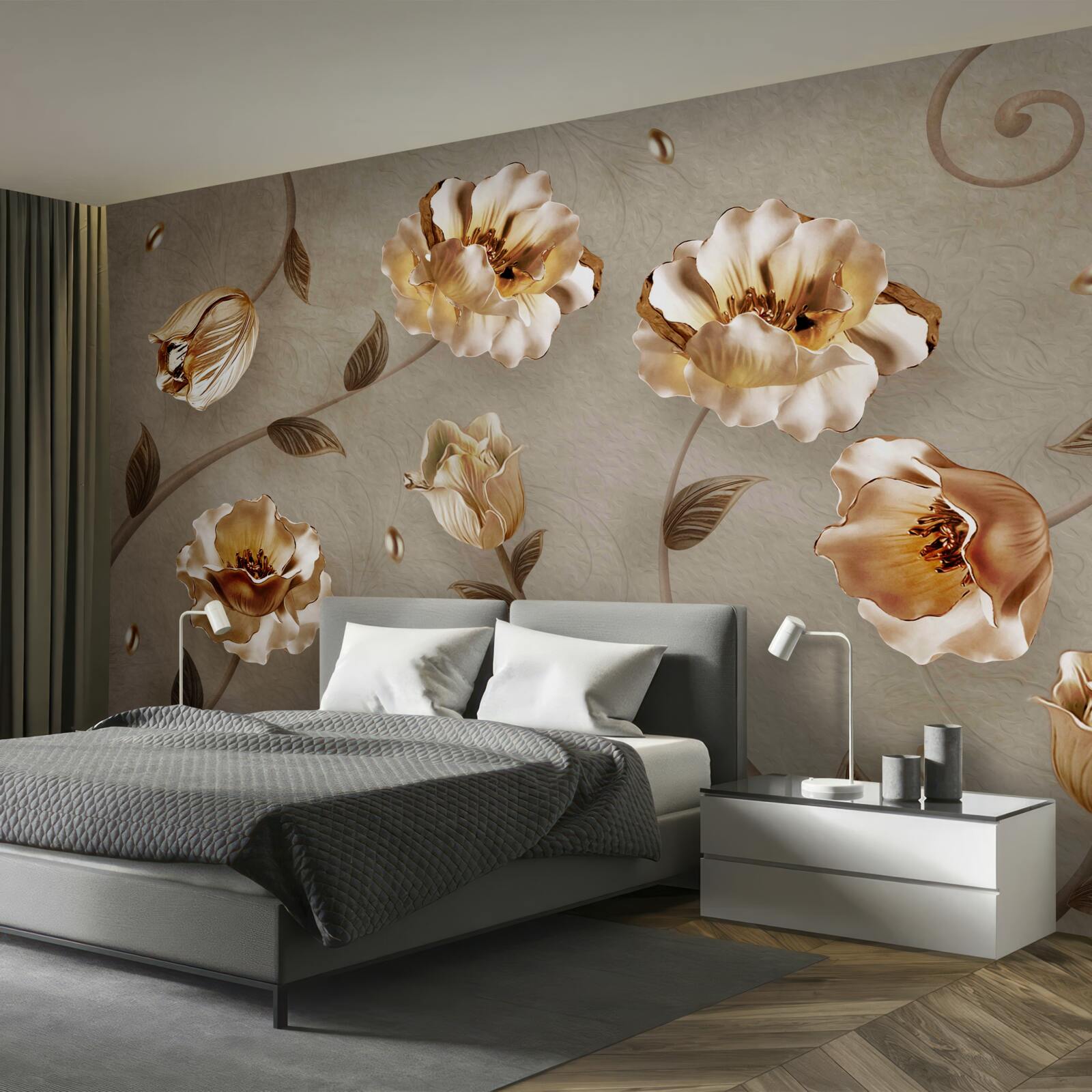 Фотошпалери квіти із золота