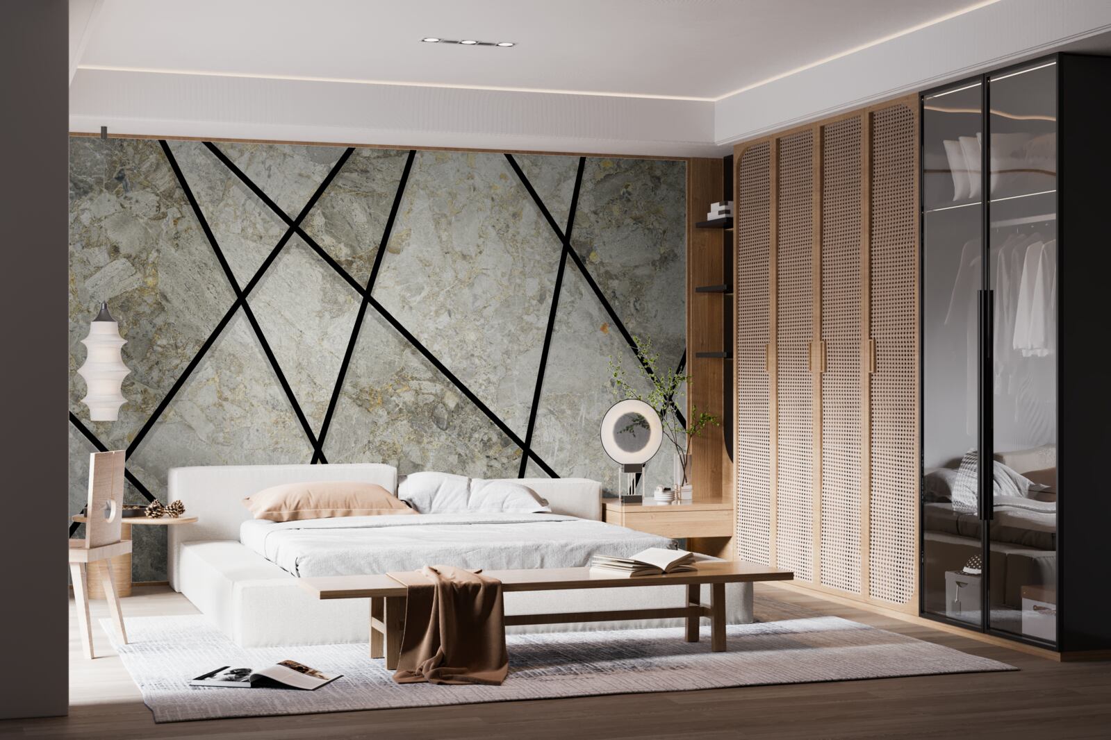 Фотошпалери мармур з чорними прожилками