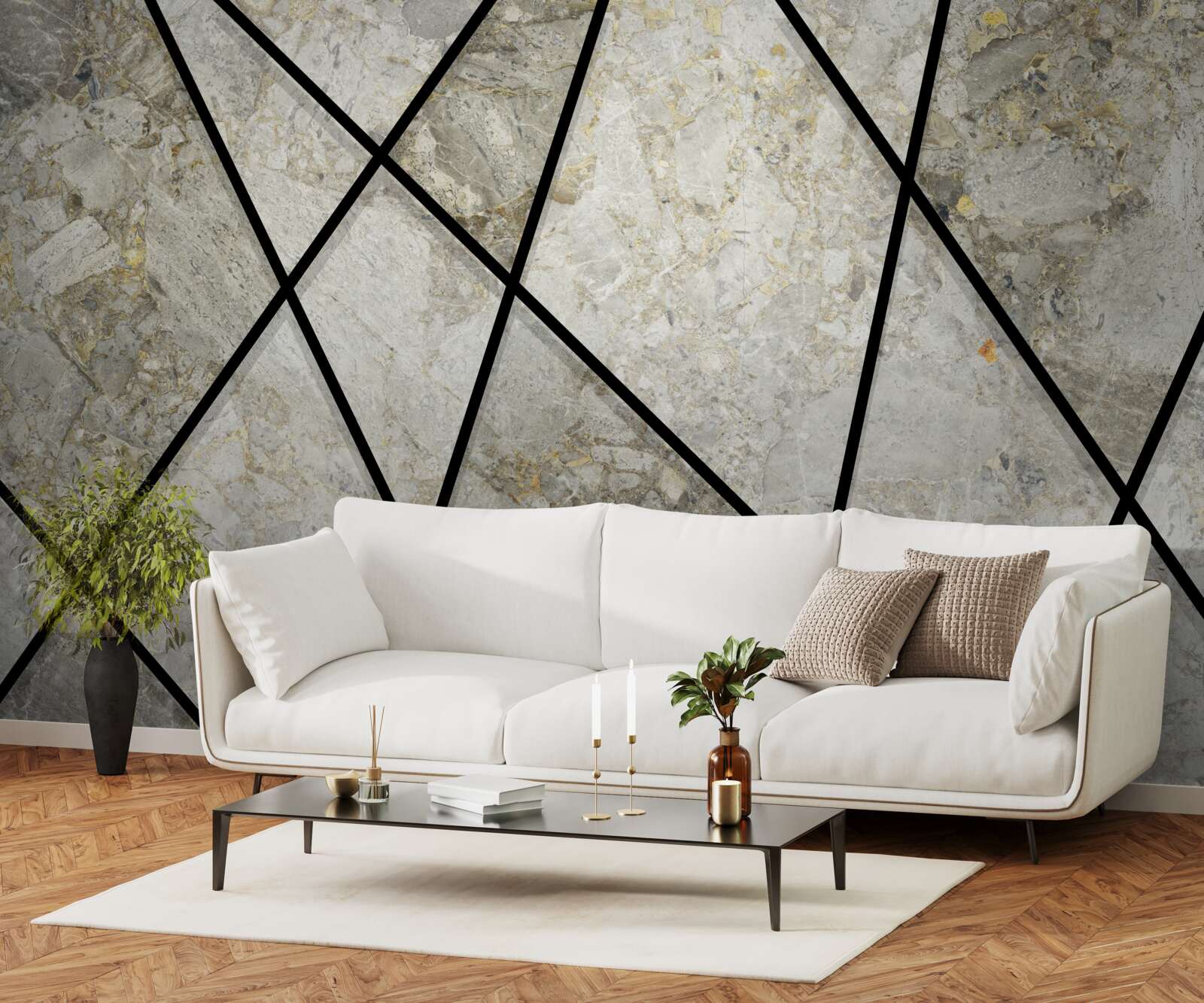 Фотошпалери мармур з чорними прожилками