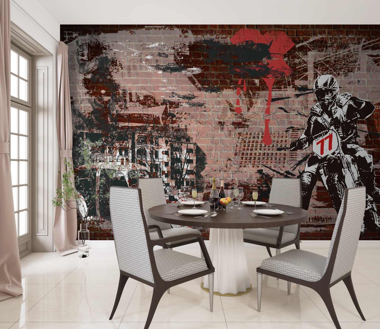 Фотошпалери велосипедист на мотоциклі