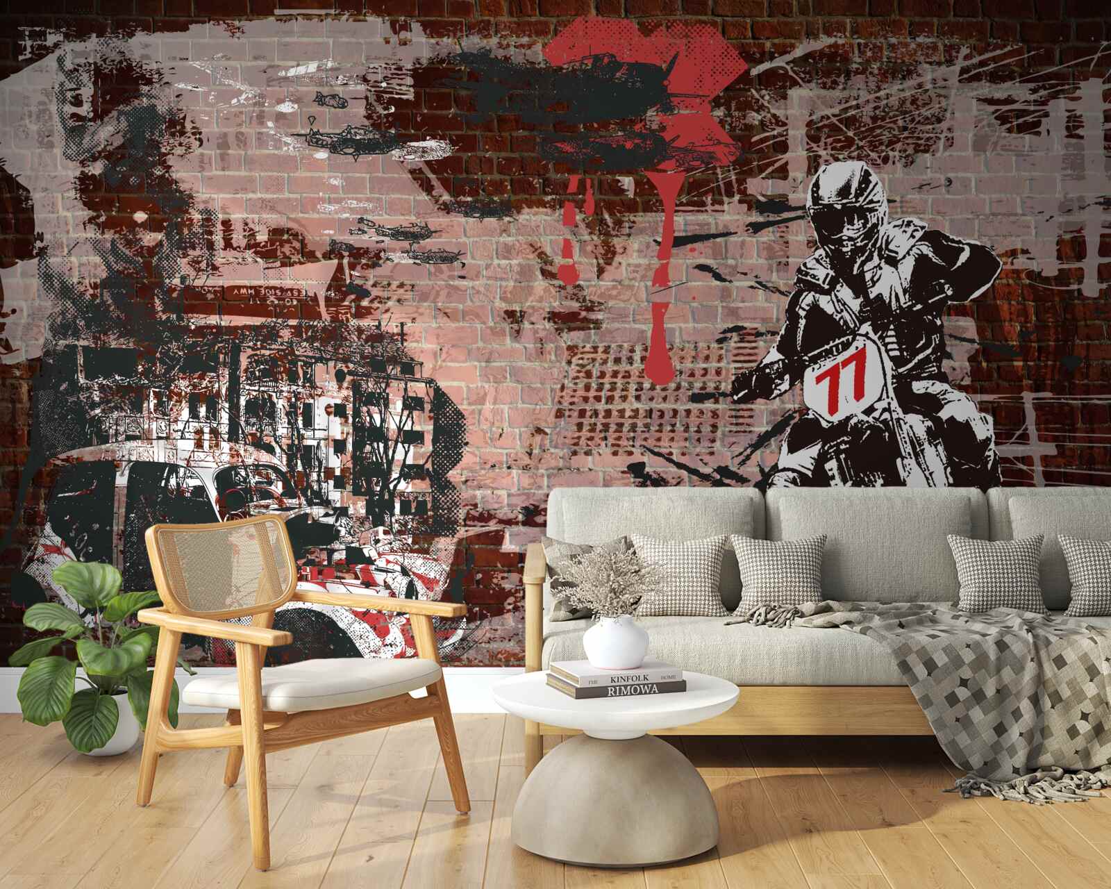 Фотошпалери велосипедист на мотоциклі