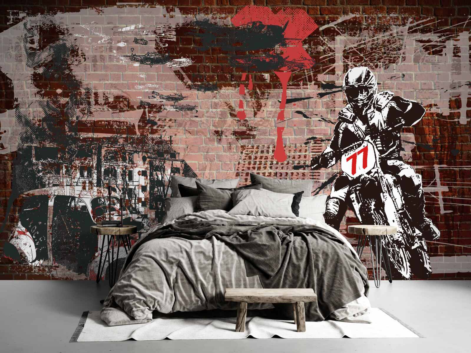 Фотошпалери велосипедист на мотоциклі