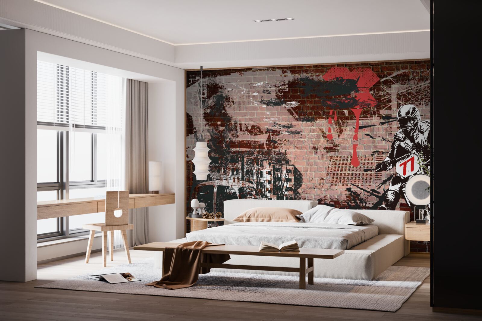 Фотошпалери велосипедист на мотоциклі