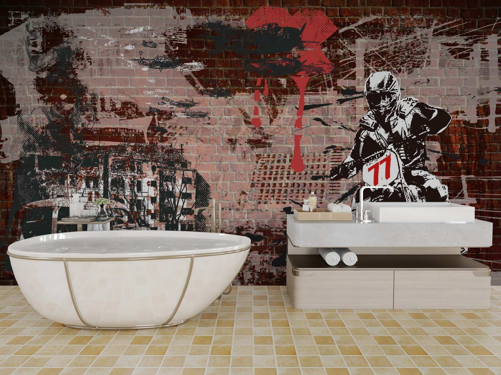 Фотошпалери велосипедист на мотоциклі