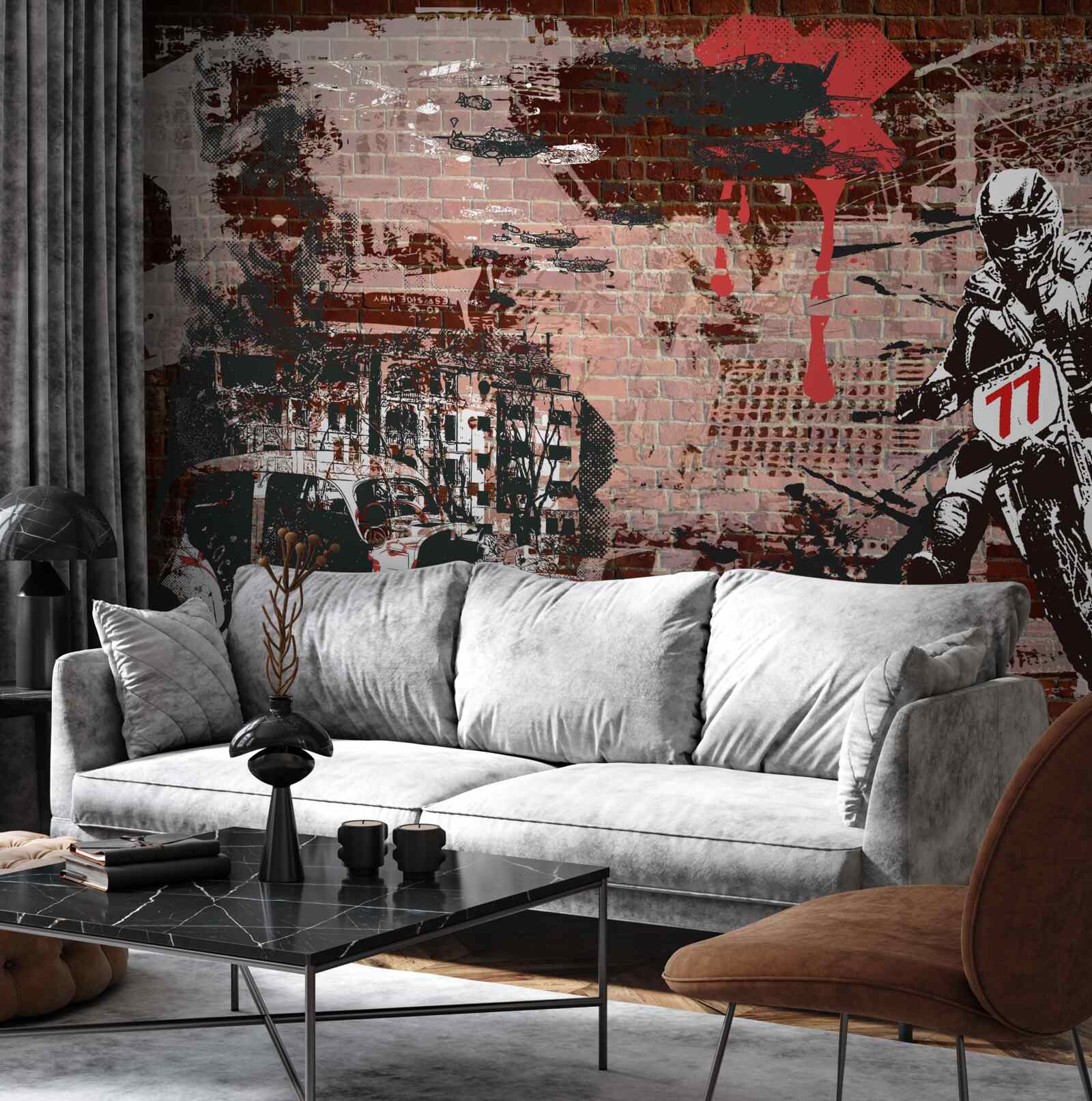 Фотошпалери велосипедист на мотоциклі